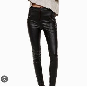 Aritzia brand new with tag EMMY vegan leather pants in black size 0